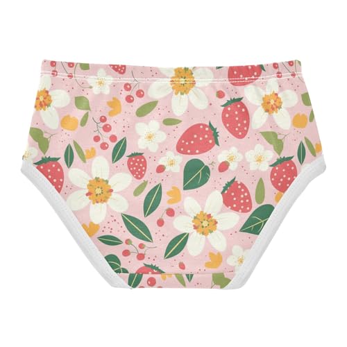 Wusikd Flowers Strawberries Girls' Underwear Cotton Dot Girls Briefs Soft Toddler Underwear 2T2