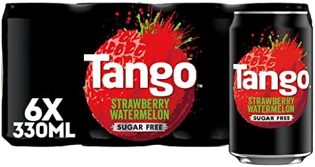 Tango Strawberry and Watermelon Sugar Free Soft Drink - 330 ml (Pack of 6)