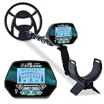 Metal Detector with Waterproof Search Coil, Adjustable Length Sensitivity & Audio Lightweight for Adults & Kids All Metal/DISC/PP Modes LCD Display Ideal for Beach Garden & Treasure Hunting (Blue)