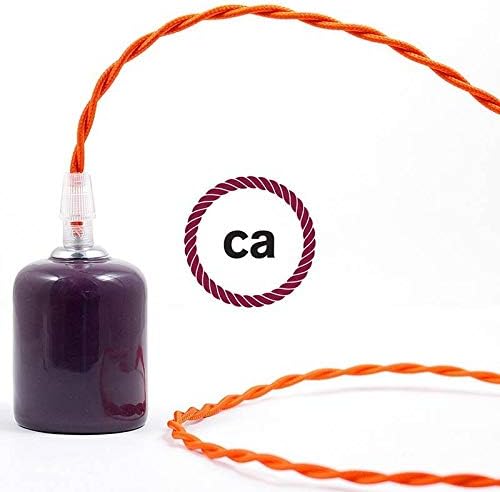 creative cables Orange Rayon Covered Twisted Electric Cable 2x18 AWG - TM15-12ft, 2 x 18 AWG