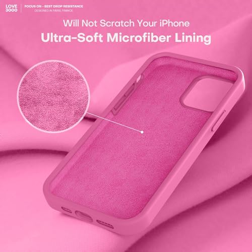 Image of LOVE 3000 Compatible with iPhone 12 Pro Max Phone Case | Thickening 2.1 MM Liquid Silicone | Anti-Scratch Microfiber Lining | Full-Body Duty Heavy Protection Case for Men, Pitaya