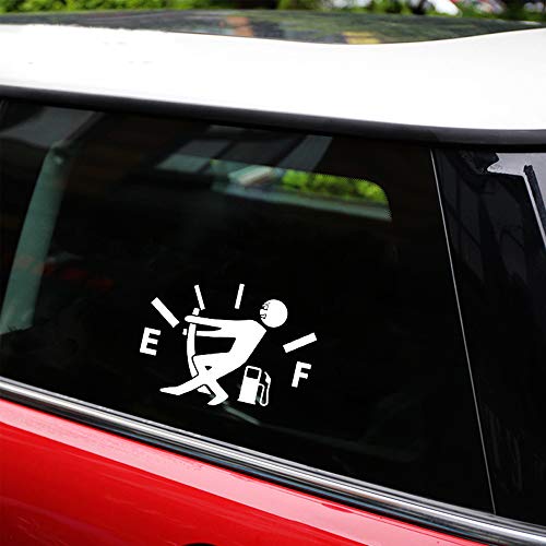 1 Pcs Funny Car Stickers, Pull Fuel Tank Pointer To Full, Reflective Vinyl Car Decal Sticker, Car Styling Decoration Accessories (White) #TOP3