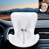 Doll car seat Compatible with Labubu, Vent Clip for 10-17cm Blind Box Toys, Secure Doll Seat with Adjustable Safety Strap & Airflow-Friendly Design, Car Decor (Doll Not Included)（White）