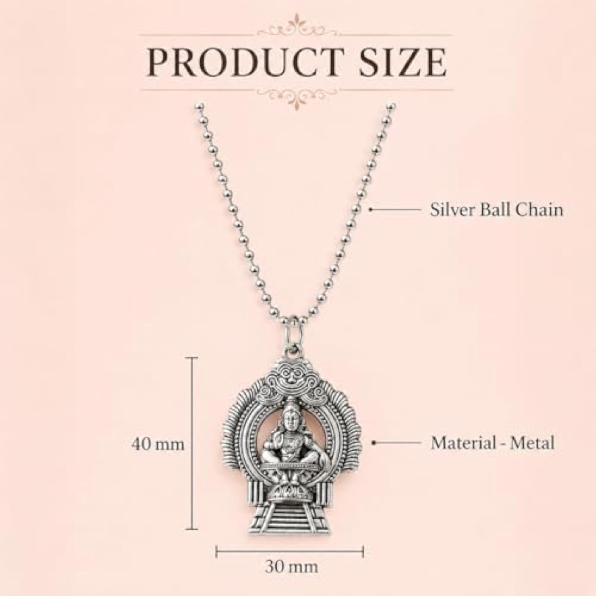 Lord Ayyappa Metal Pendant Chain