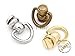CRAFTMEMORE 2pcs Ball Post Solid Brass Wallet Chain Connector D-Ring Screwback Concho Leather Craft Accessories DHBP (Medium, Natural Brass)