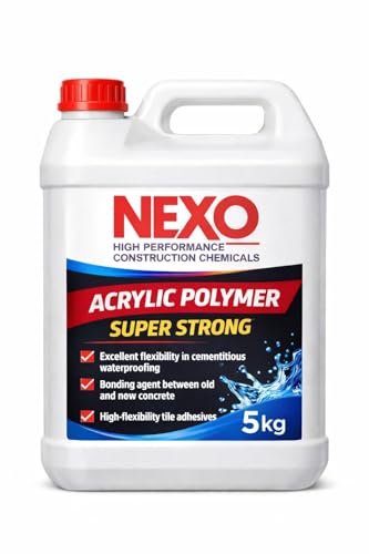 Image of (5 kg) NEXO Acrylic Polymer Super Strong High Solid Content for Waterproofing, Tile Adhesive, Concrete Repair & Bond Coat | High Flexibility & Water Resistance | For Cement Modification