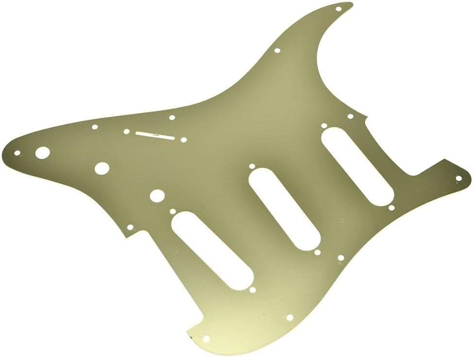 KAISH 11 Hole Metal Aluminum Anodized Modern Style ST/Strat SSS Pickguard Guitar Pick Guard Scratch Plate for USA/Mexico Stratocaster/Strat Gold