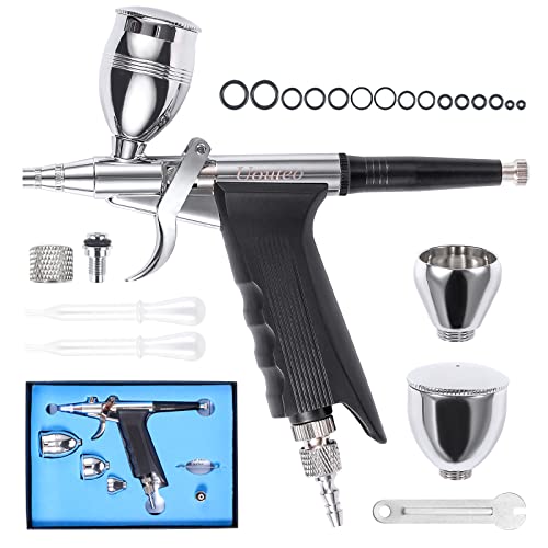 Image of Airbrush Trigger Gun with 0.3 mm Needles 2CC /5CC /13CC Cup | Airbrush Gun Dual-Action Gravity, Multi-Purpose Air Brush Makeup Model Coloring Painting Nail Cake Decor
