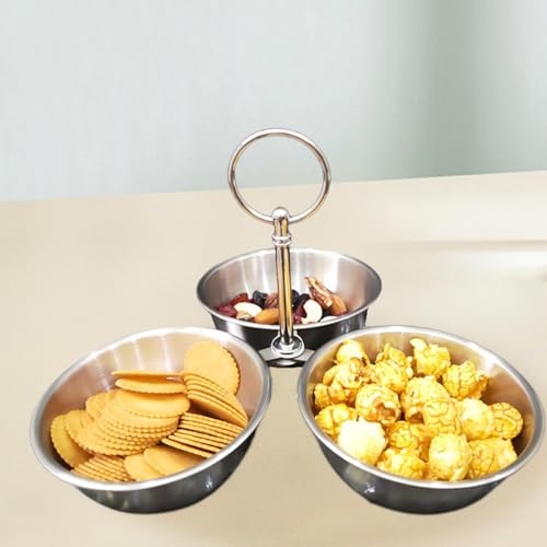 Plateau à collations chic argent avec bols pour friandises