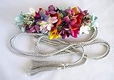 Complementos 232 cinturones Cinturón para vestido de fiesta de cordón plateado con adorno de flores. Se adapta a todas las tallas.