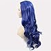 Dark Blue Lace Front Wigs for Women Side Part Long Curly Wave Lace Wig Natural Hairline Glueess Synthetic Heat Resistant Fiber Hair Realistic Blue Hair Wigs Girl Drag Daily 24inch
