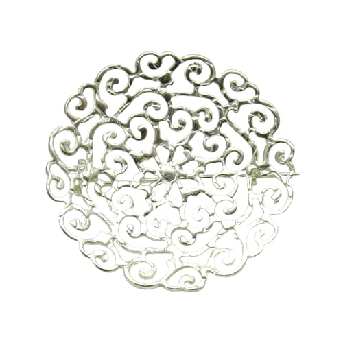 Broche en argent massif 925 filigrane Empress contre les tenues trop ternes