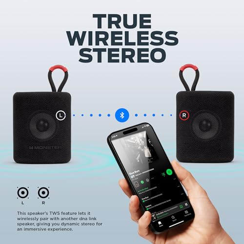image for Monster DNA Link Portable Wireless Bluetooth Speaker - IPX5 Water Resi