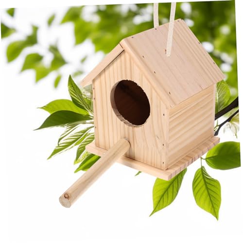 Nid d'oiseau en bois résistant pour protéger les oiseaux des intempéries extérieures - 5