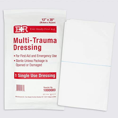 Ever Ready First Aid Multi-Trauma Sterile Non-Woven Dressing 12” X 30” - 10 Count #TOP3