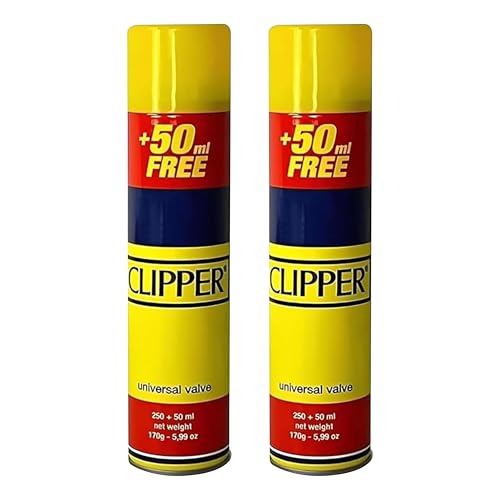 Luxtrous Genuine Clipper Gas Suitable for Universal Canisters Lighters Torches and Camping Stoves 300ml (Pack of 2)