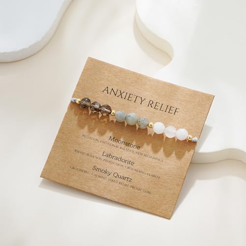 Empath Anxiety Calming Protection Bracelets Gifts for Her, Natural Healing Natural Stone Beaded Bracelet Healing Bracelets Jewelry for Women4