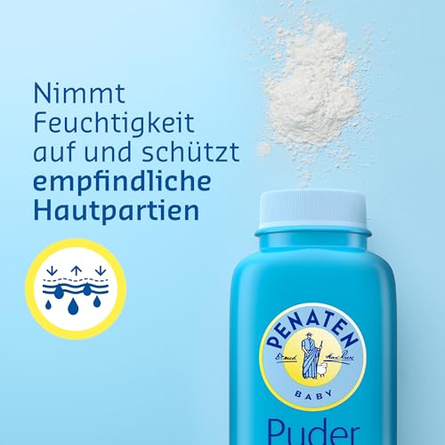 Penaten natürliches Baby Puder mit Aloe & Vitamin E, Puder auf Basis von Maisstärke, pflegt sanft Babyhaut, frisches und trockenes Hautgefühl 5