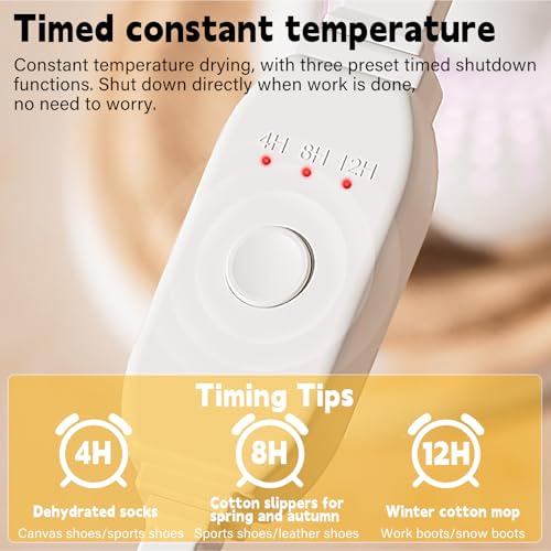 GOMETY Schuhtrockner Elektrisch, Elektrischer Schuhtrockner mit 3 Modi Timer Stiefeltrockner Schuh-und Stiefelwärmer Tragbarer Verschwitzte Schuhe zu Trocknen & Gerüche Beseitigen für Skischuhe Socken