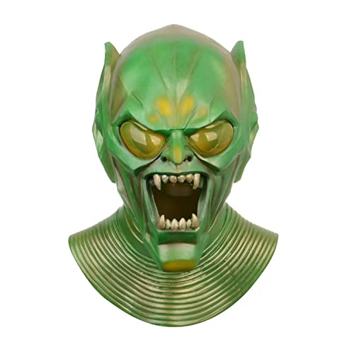RRANYF Halloween Costumes Latex Green Mask for Cosplay Party Birthday Christmas Adult