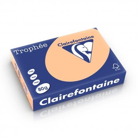 ClairefontaineTrophee Colours Paper 80gsm Ream-wrapped A4 Apricot Ref 1995 [5 x 500 Sheets]