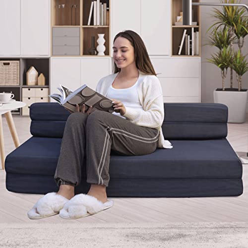 Milliard Tri-Fold Foam Folding Mattress And Sofa Bed For Guests- Queen Size (78"X58"X4.5") #TOP5