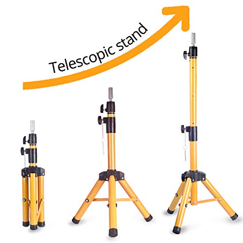 image for Bevisun Wig Stand Tripod，Adjustable Wig Head Heavy Duty Mannequin He