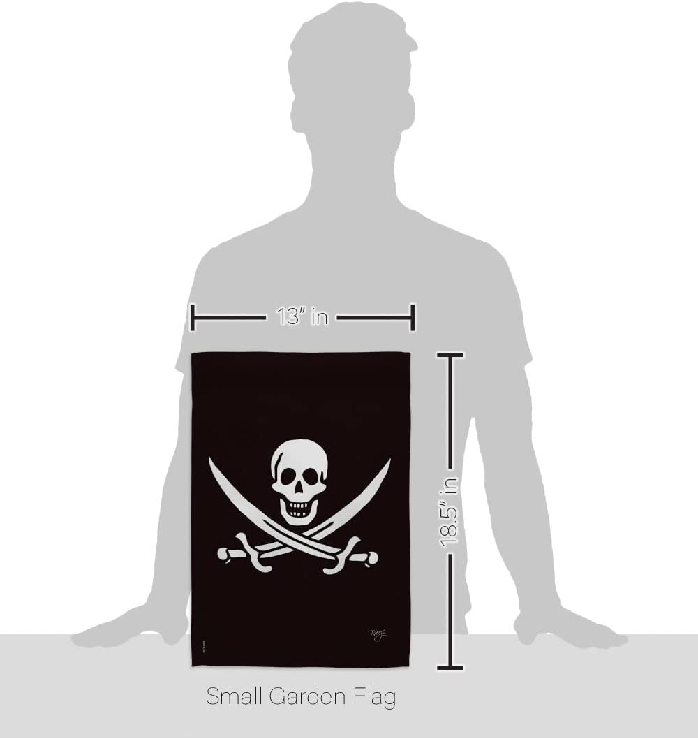 Breeze Decor G157031 Calico Jack Rackham Coastal Pirate Impressions Decorative Vertical Garden Flag 13" x 18.5" Printed In USA Multi-Color