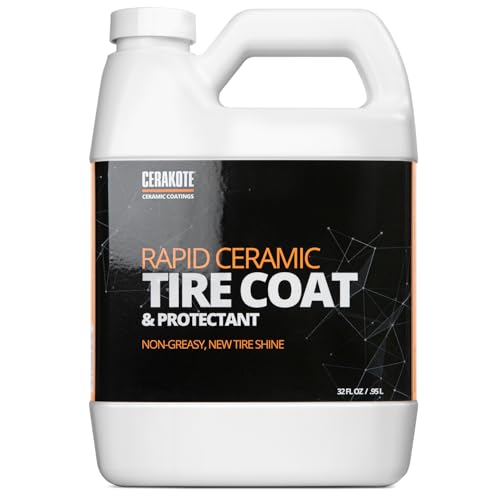 Image of CERAKOTE Rapid Ceramic Tire Coat - Long-Lasting Deep Black Tire Shine | Lasts up to 10X longer than traditional tire dressings with a natural satin and a no-sling ceramic finish. Car, truck, & SUV