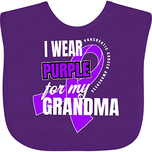 inktastic I Wear Purple for My Grandma Pancreatic Cancer Awareness Baby Bib