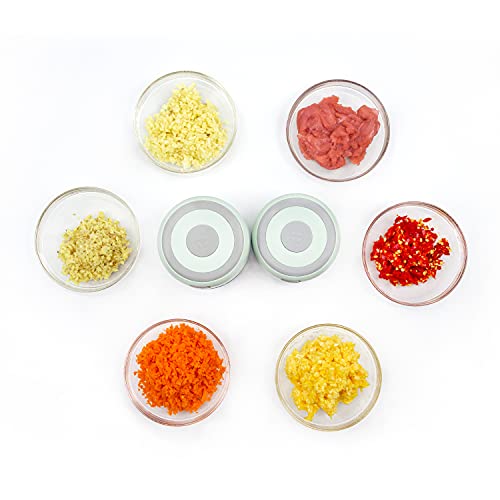 Electric Mini Food Processor Wireless Garlic Chopper Meat Vegetable Cutter Portable Cordless Mincer Food Slicer And Powerful Chopper For Chili Vegetable Nuts By Kaukko（100Ml+250Ml Green） #TOP7