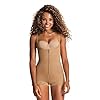 Leonisa-Tummy-Control-Body-Shaper-for-Women-Compression-Shapewear-Bodysuit Leonisa Women's Slimming Braless Firm Tummy Compression Body Shaper in Boyshort with Rear Lift,Beige,Large