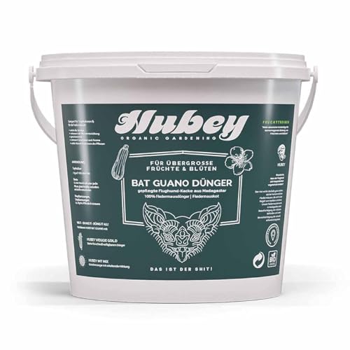 HUBEY Abono de guano de murciélago - Valioso abono para frutas, verduras y plantas - 100% guano de murciélago, abono natural (1 Kg)