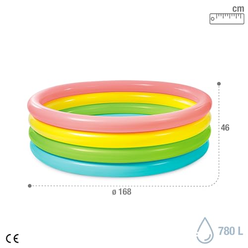 Intex 56441NP - Aufblasbarer Pool Sunset Glow, Vier Ringe, Vinyl, Mehrfarbig, 168x46 cm