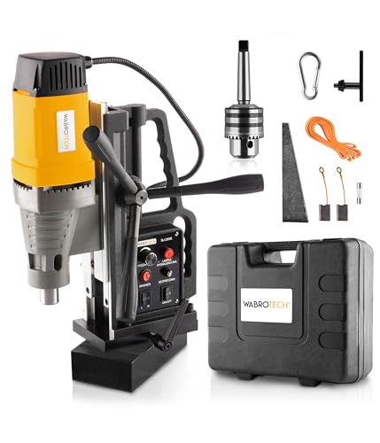 WABROTECH® WT28RE Magnetbohrmaschine 60 mm - Magnet Kernbohrgerät 300 U/min - Magnethaltekraft 13800 N - Tragbar Magnetbohreinheit M3-M22 für Metallbearbeitung - Kernbohrmaschine 2080 W - Magnetbohrer