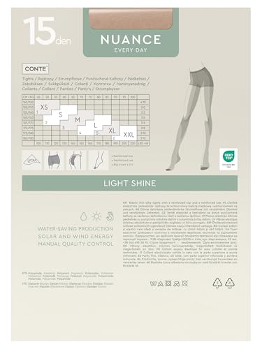 Image of Conte Tights Classic Matte Effect Sheer Pantyhose with Control Top Nuance 15 Den
