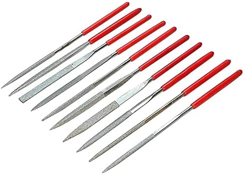 Bestgle 10pcs Diamond Needle File Set, Mini Needle Jewelry File Set for Jewelers Glass Wood Carving Craft, 2 x 100mm