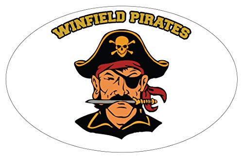 Winfield High School Pirates Alabama Sports Team 9” x 14” Jumbo Oval Mascot Magnet