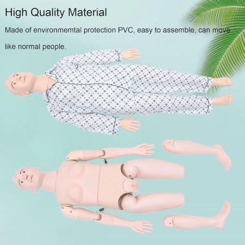 Image of INTBUYING Patient Care Nursing Manikin Female, 5.34Ft Life-Size Trauma Education Teaching Model Multi-Function Demonstration Manikin Model with 2 Muscle Module and Urinary Catheter for Teaching