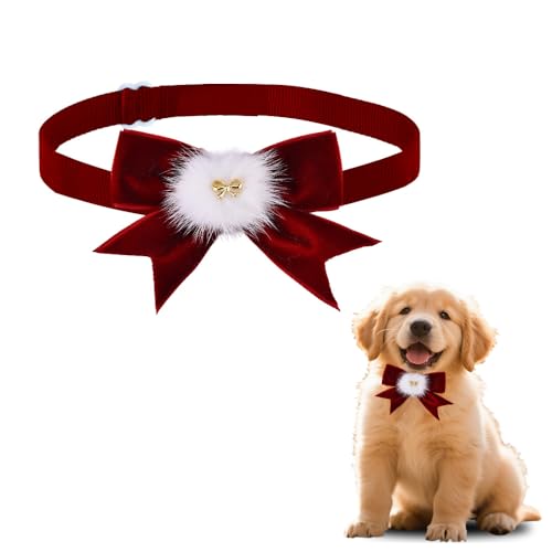 Lazos navideños para perros y pajaritas de collar para mascotas rojas 2