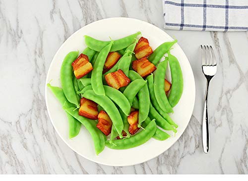 Kmiunty 10Pcs Artificial Lifelike Green Peas Fake Vegetable Snow Peas For Home Kitchen Party Decoration #TOP5
