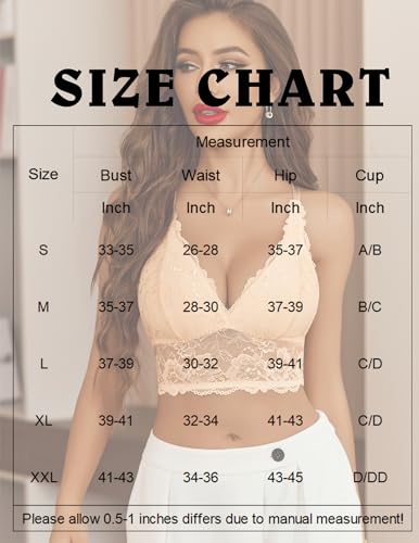Image of Avidlove Bralettes for Women Lace Wireless Bra V Neck Racerback Crop Top Adjustable Lingerie No Padded