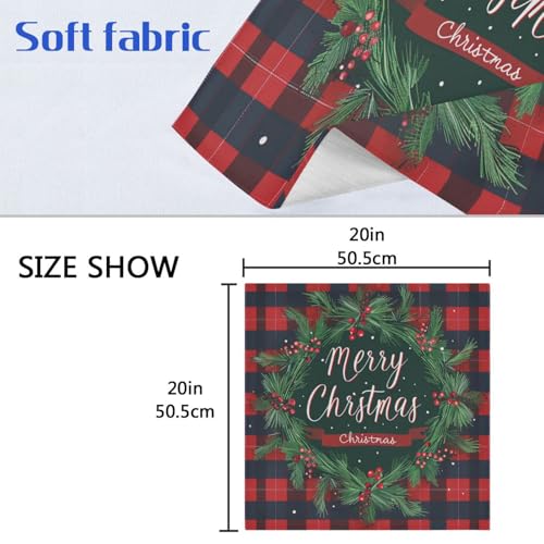 Servilletas de tela navideñas multicolor set 6 miniatura 6