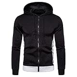 WLHBF Pullover Damen Lässige, farblich passende Herrenbluse, Langarm, mit Kapuze, Reißverschluss, Kordelzug, Mantel Schicke Winterjacke Herren