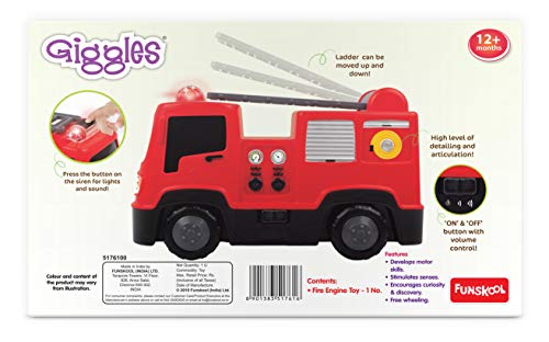 Image of Giggles Toddler Nico The Giraffe, Yellow & Fire Engine Toy