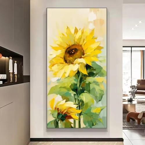 Tableau moderne 70x140 cm et affiche murale tournesol abstraite XINBAO