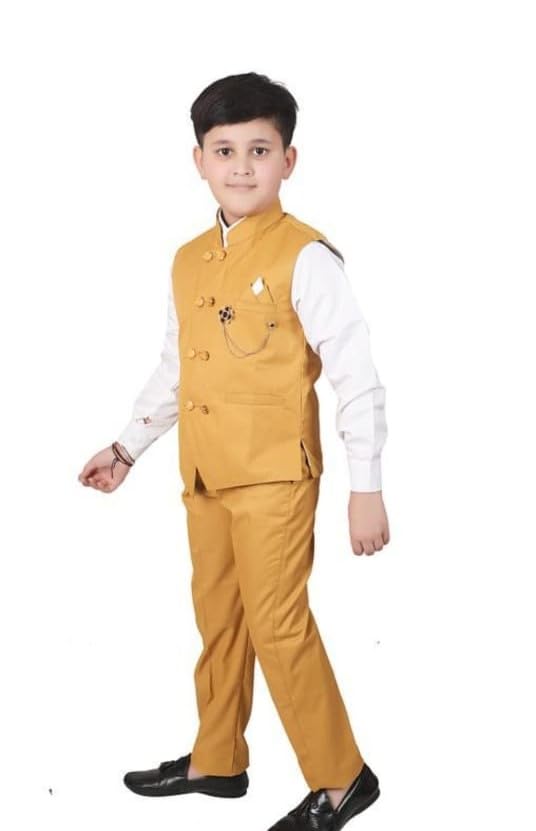 Image of Akshita Trading Kids Shirt, Waistcoat and Pant for Boys
