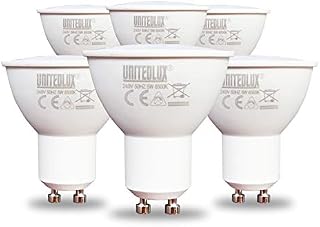 UNITEDLUX GU10 LED Light Bulbs 5W, 45W Halogen Bulb Equivalent, 450lm 6500k Daylight White, AC 220-240V Spotlight Bulb for Living Room Bedroom Kitchen Bathroom 6-Pack [Energy Class A+]