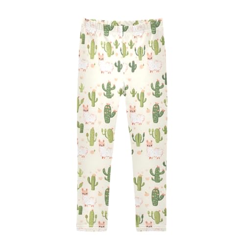 Cactus Alpaca Q Girls Leggings Athletic Pants Tights Stretch Bottom