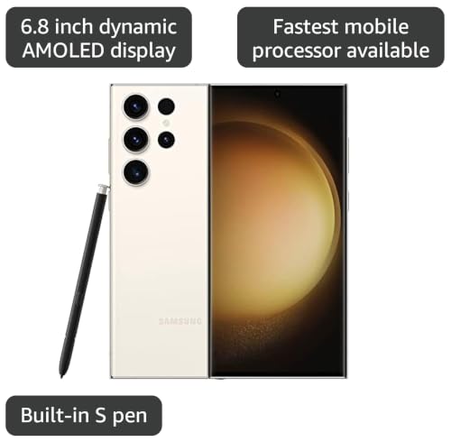 Image of Samsung Galaxy S23 Ultra 5G, US Version, 256GB, Cream - Unlocked (Renewed)